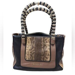 Bvlgari Bulgari leather And Snakeskin Serpenti 2 way Tote Crossbody Bag Dustbag